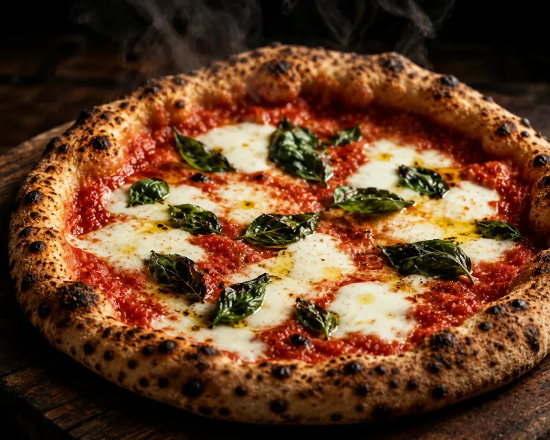 Classic Margherita Editorial Pizza Wallpaper wallpaper preview