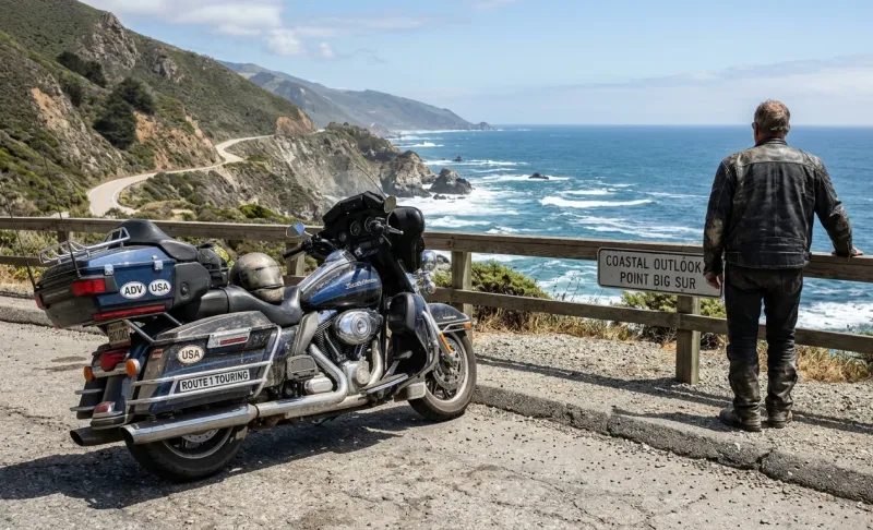 Coastal Pause Touring Motorcycle Wallpaper wallpaper preview