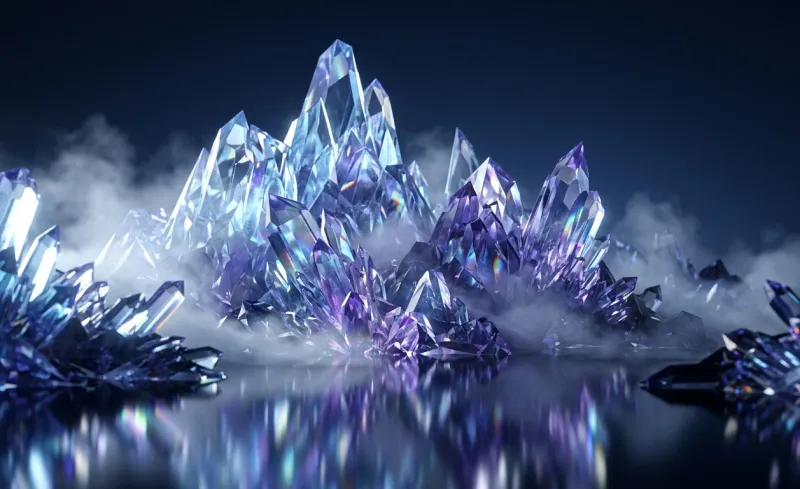 Crystal Peaks 3D Mountain Range Wallpaper wallpaper preview