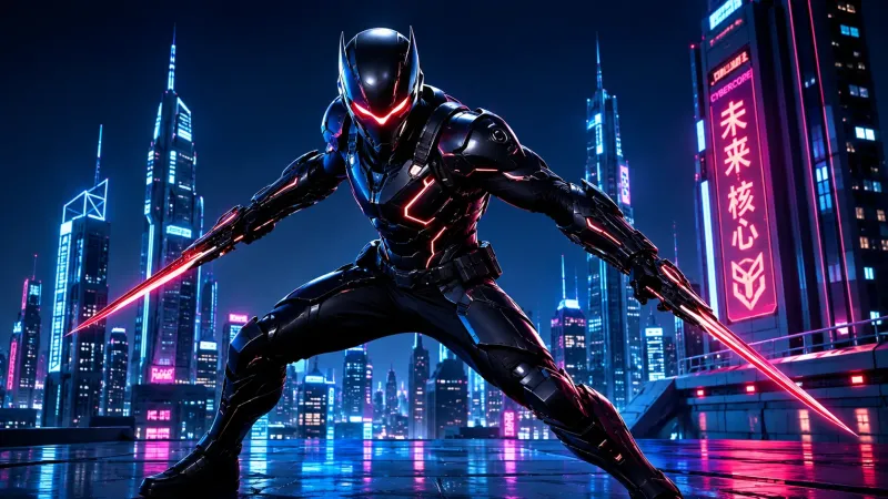 Cyberpunk Vigilante Action Wallpaper wallpaper preview