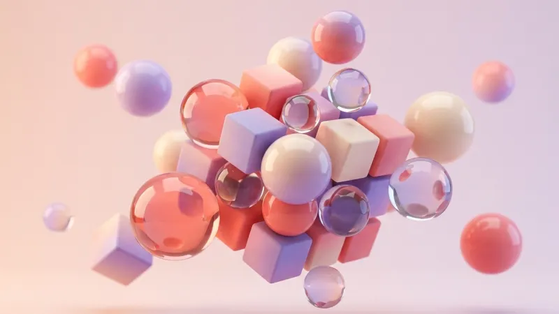 Floating Forms 3D Abstract Wallpaper wallpaper preview