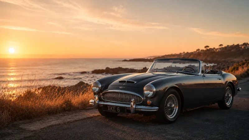 Golden Hour Coastal Car Wallpaper wallpaper preview