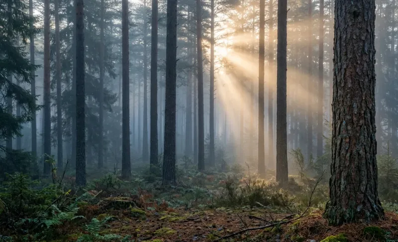 Misty Pines Nature Forest Wallpaper wallpaper preview