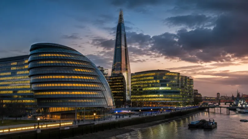 Modern Cityscape at Dusk wallpaper preview