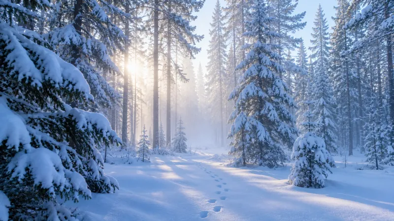 Snowy Pine Forest Wallpaper wallpaper preview