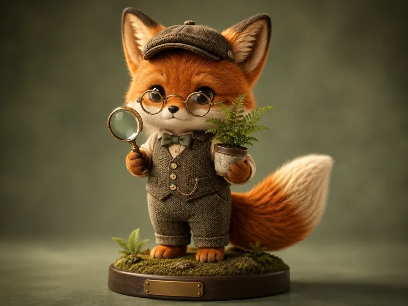 The Curious Botanist Fox Collectible Wallpaper wallpaper preview