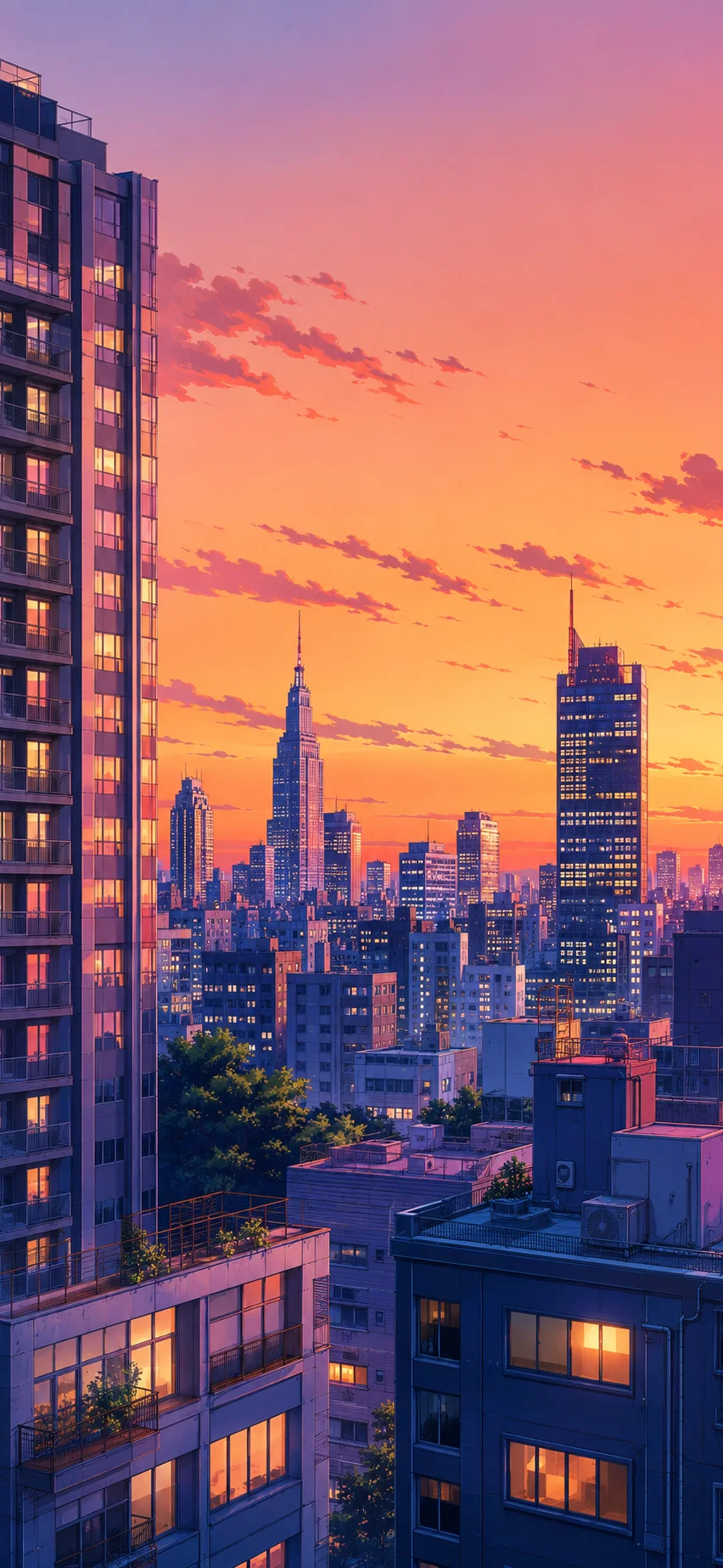 Anime City Skyline wallpaper full preview