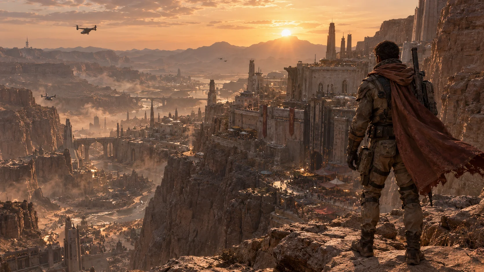 Beyond the Sandstone Horizon: Realistic Gaming Wallpaper