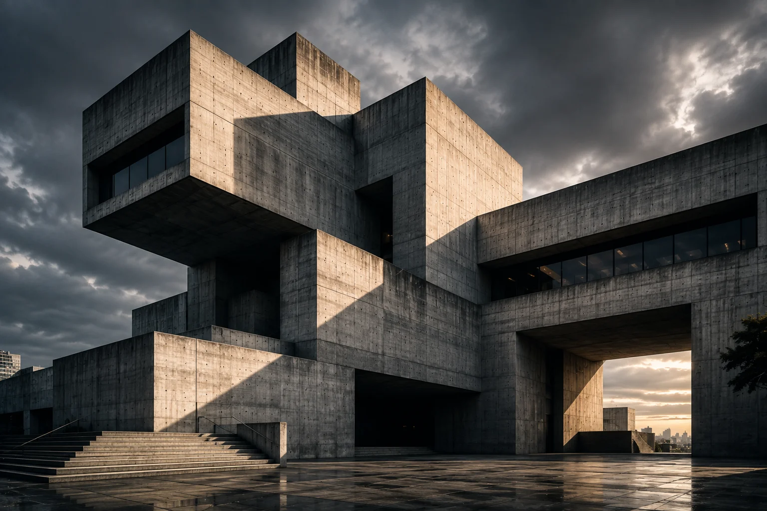Brutalist Concrete Architecture wallpaper full preview