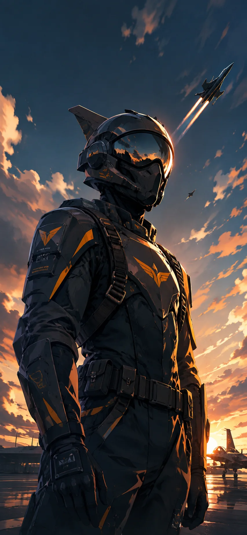 Cinematic Jet Pilot – Futuristic Fighter Suit wallpaper full preview