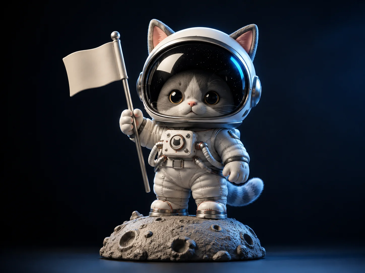 Cosmic Whiskers Astronaut Cat Collectible Wallpaper wallpaper full preview