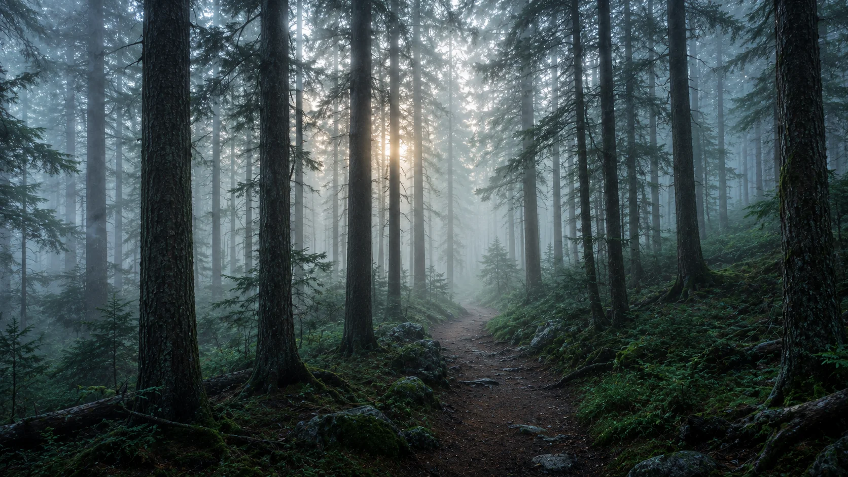 Dark Forest Mist wallpaper full preview