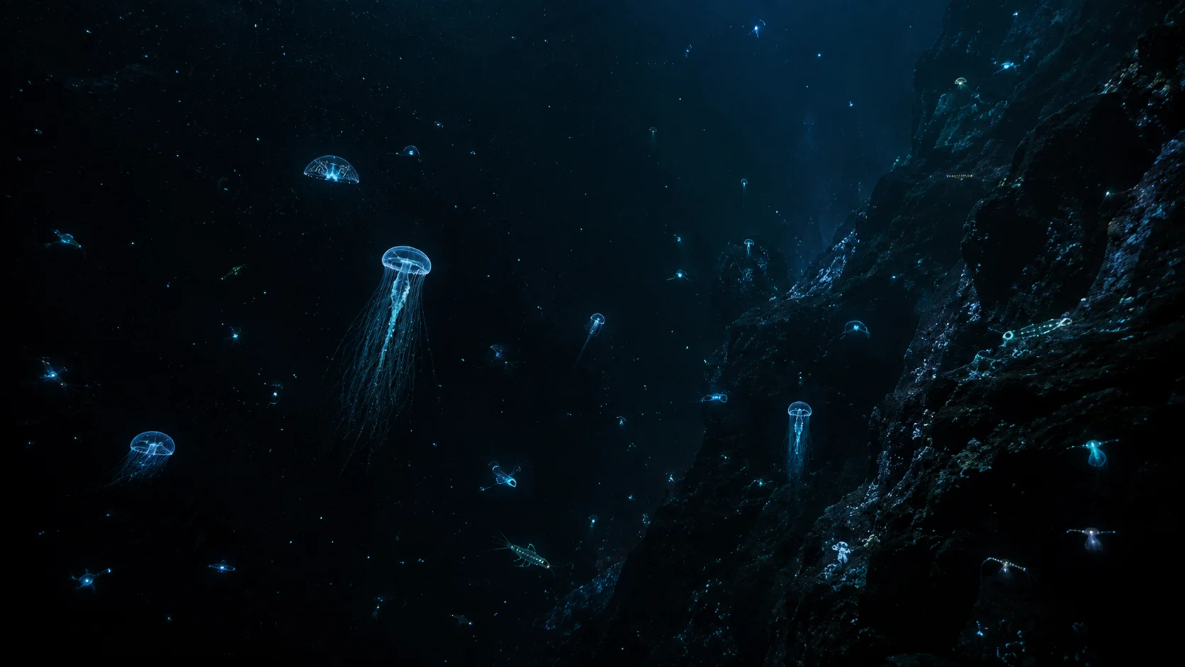 Deep Ocean Bioluminescent Wallpaper wallpaper full preview
