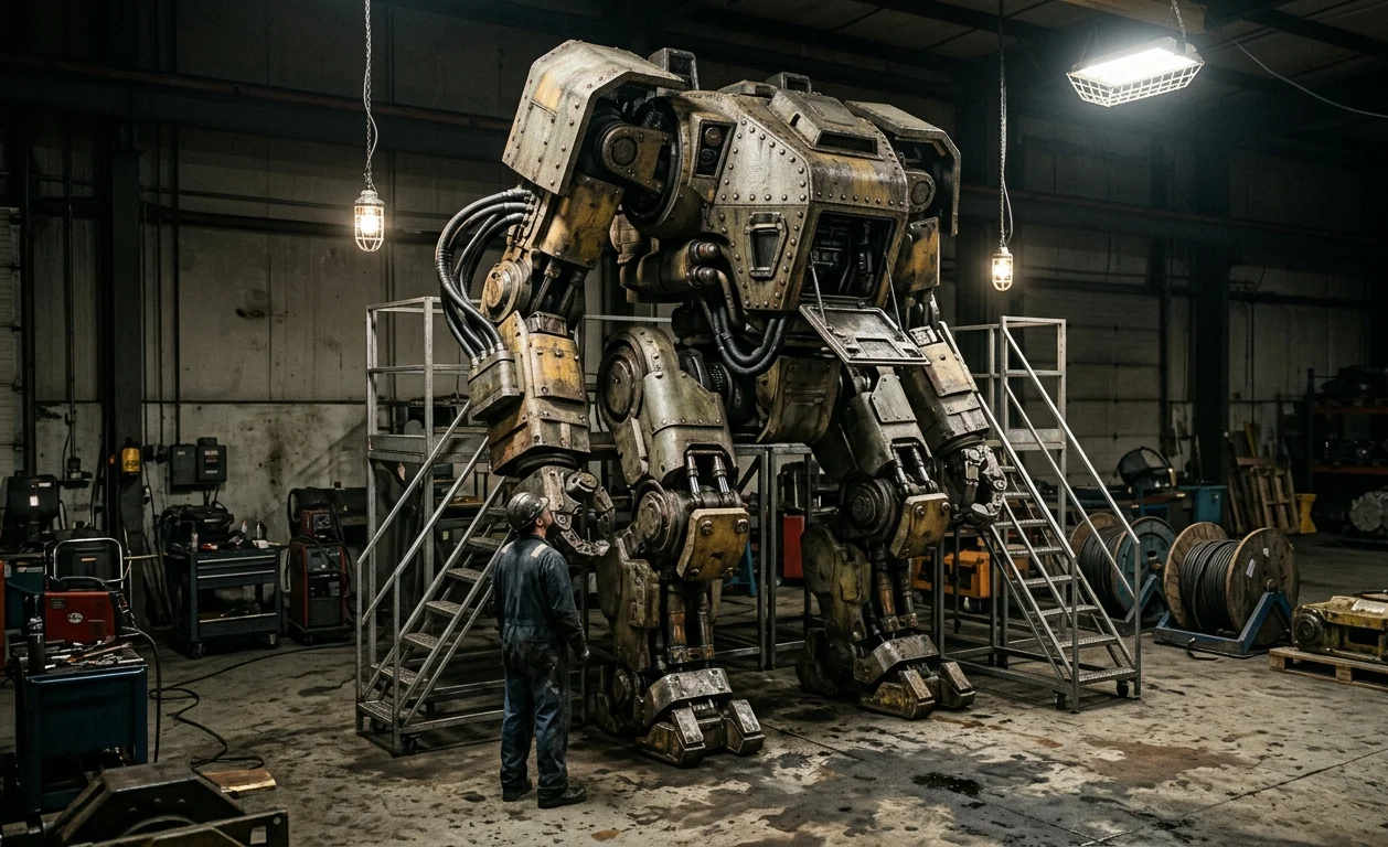 Dormant Giant Realistic Mech Sci-Fi Wallpaper