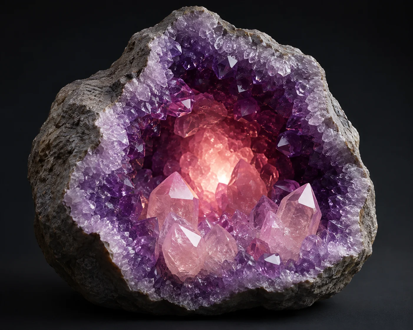 Hidden Glow 3D Geode Crystal Wallpaper