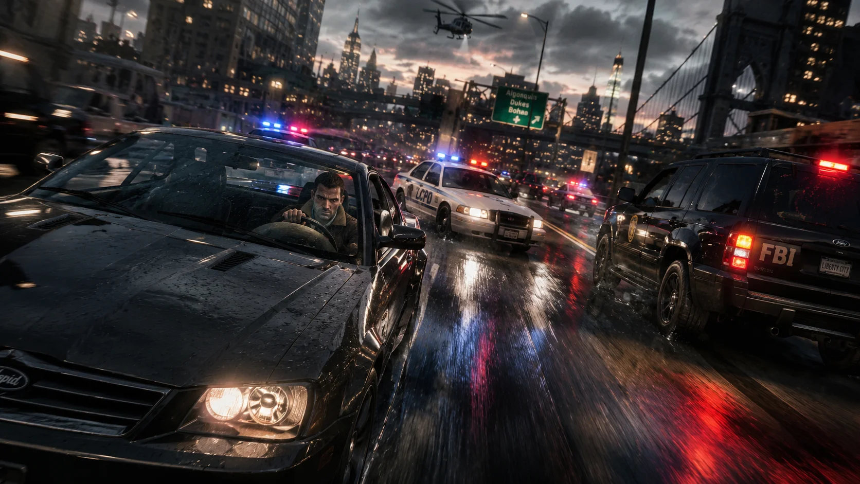 High-Speed Urban Police Chase wallpaper full preview