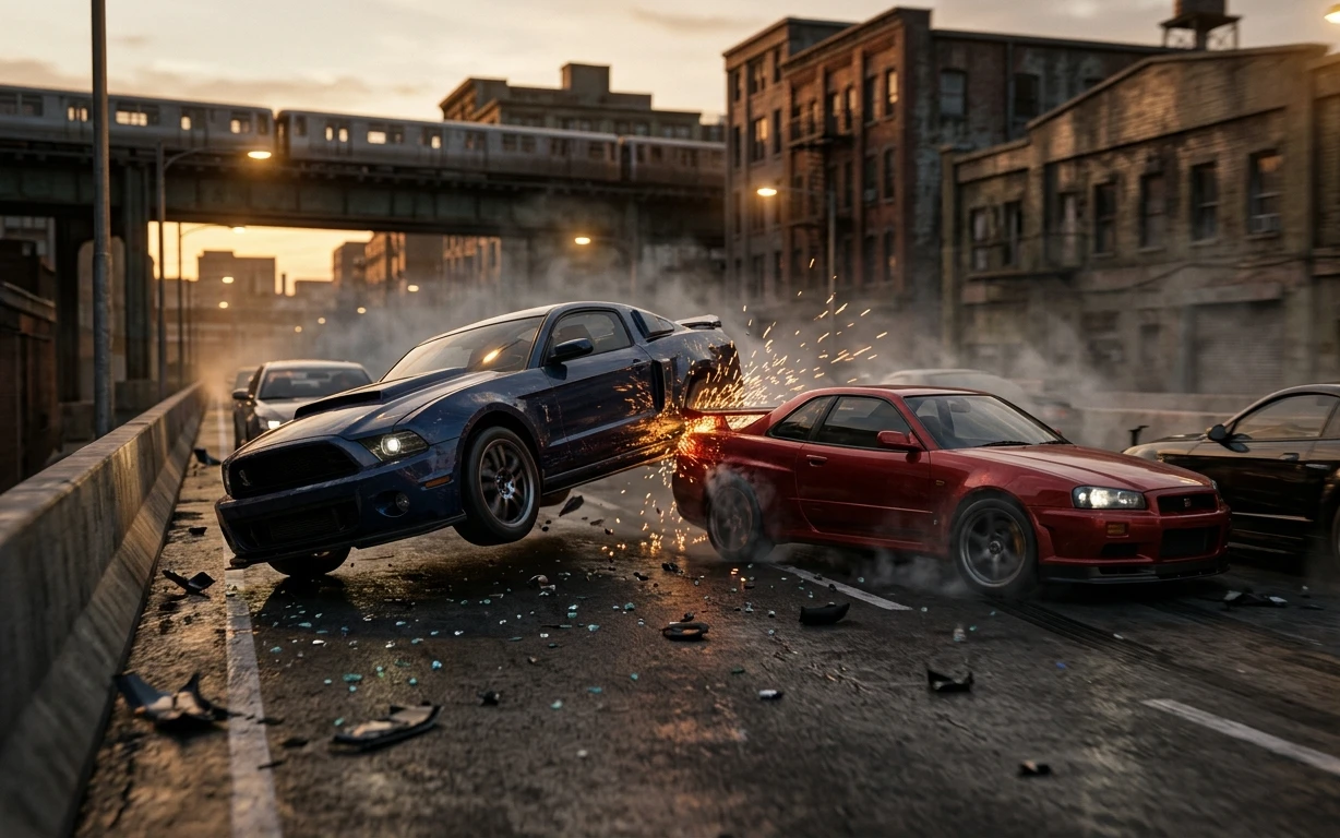 Impact Zone High-Speed Crash Wallpaper
