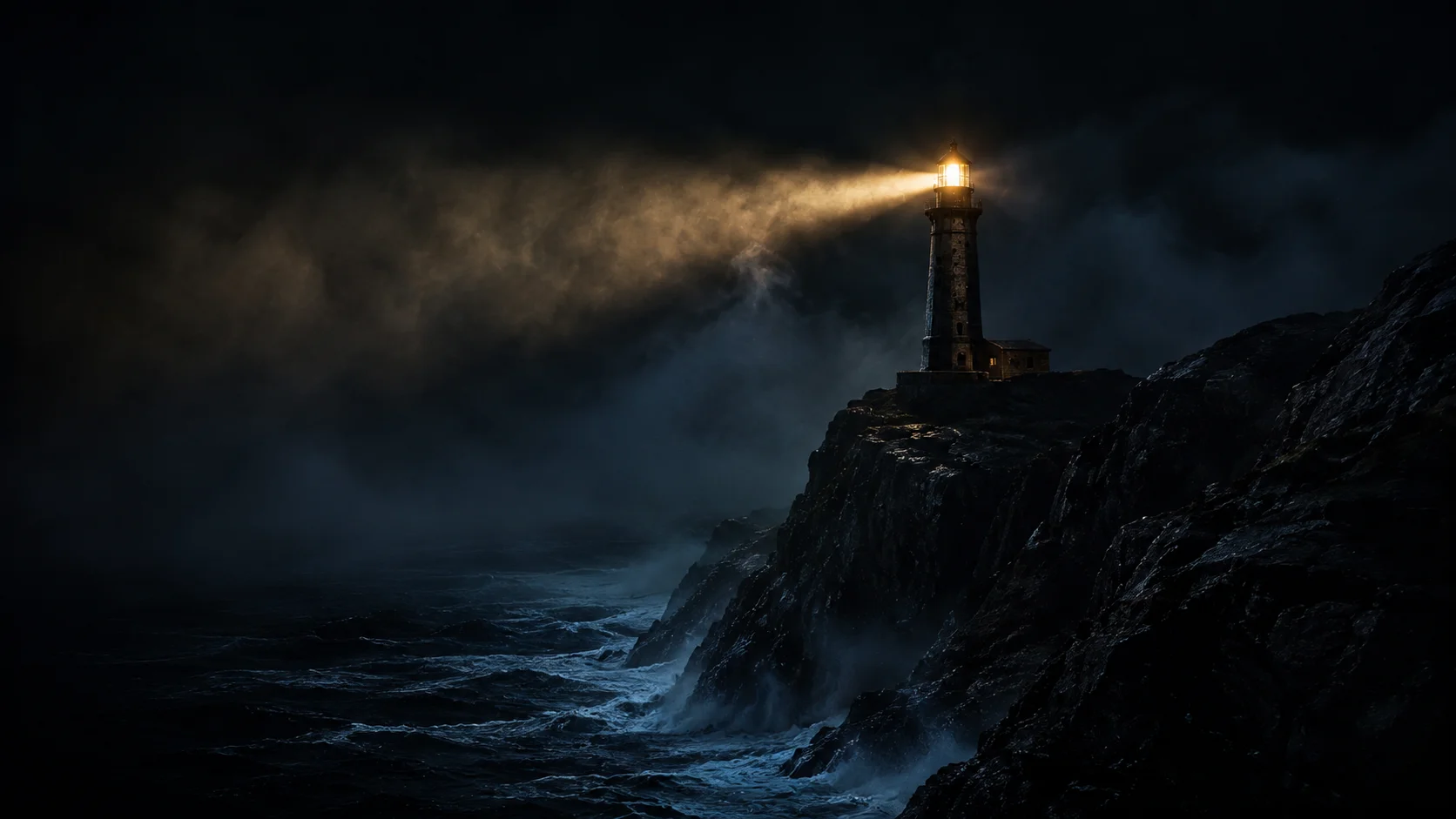Lonely Lighthouse Night Wallpaper wallpaper full preview