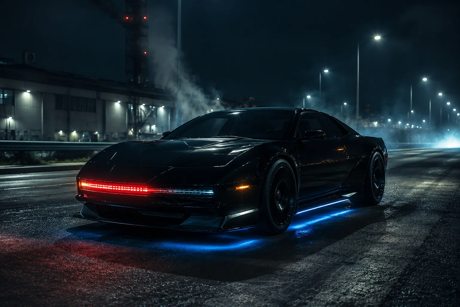 Midnight Phantom Futuristic Black Sports Car wallpaper full preview