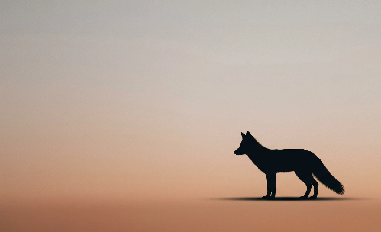 Minimalist Fox Silhouette Clean Modern Wildlife Wallpaper wallpaper full preview