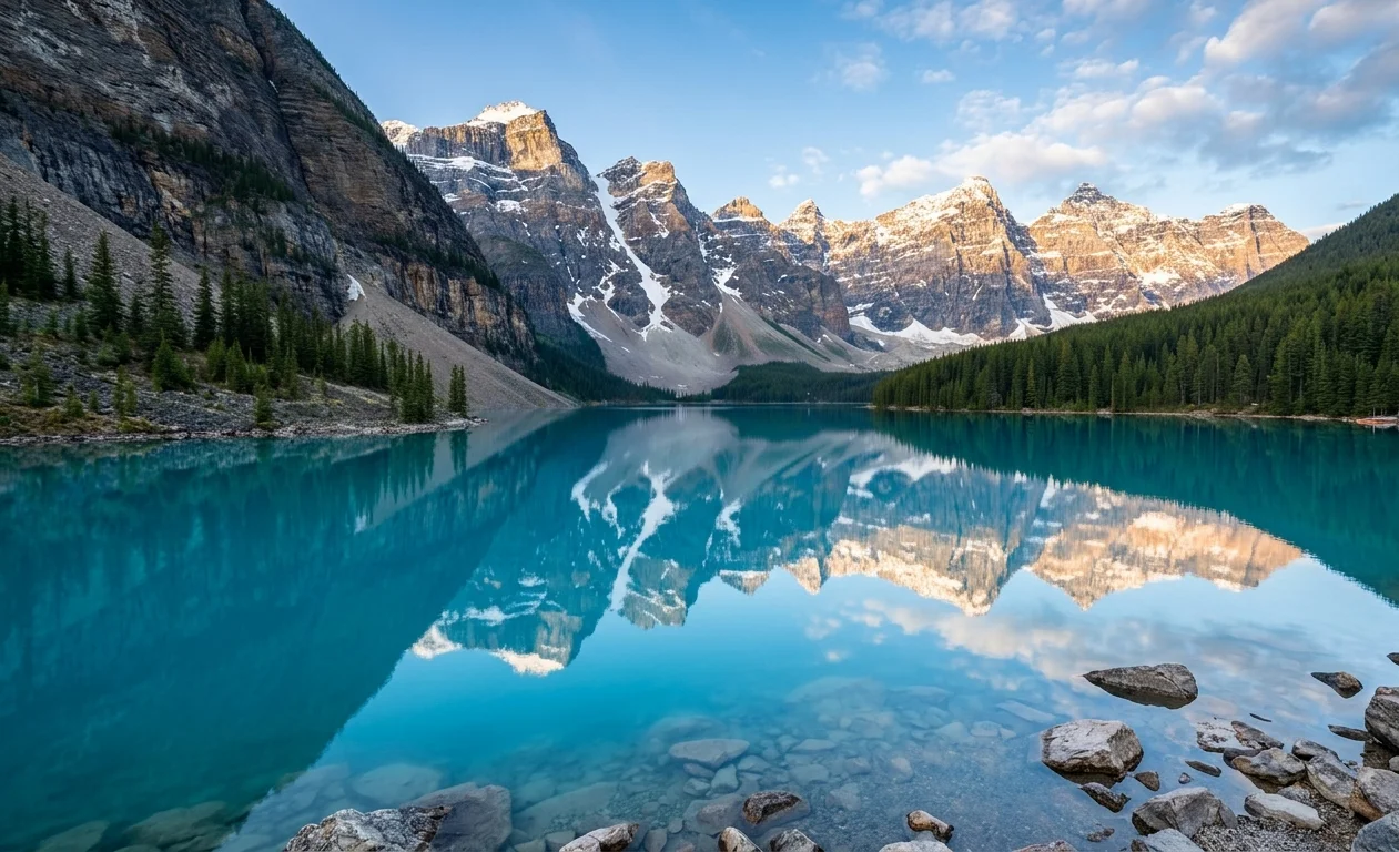 Mirror Peaks Alpine Lake Nature Wallpaper wallpaper full preview