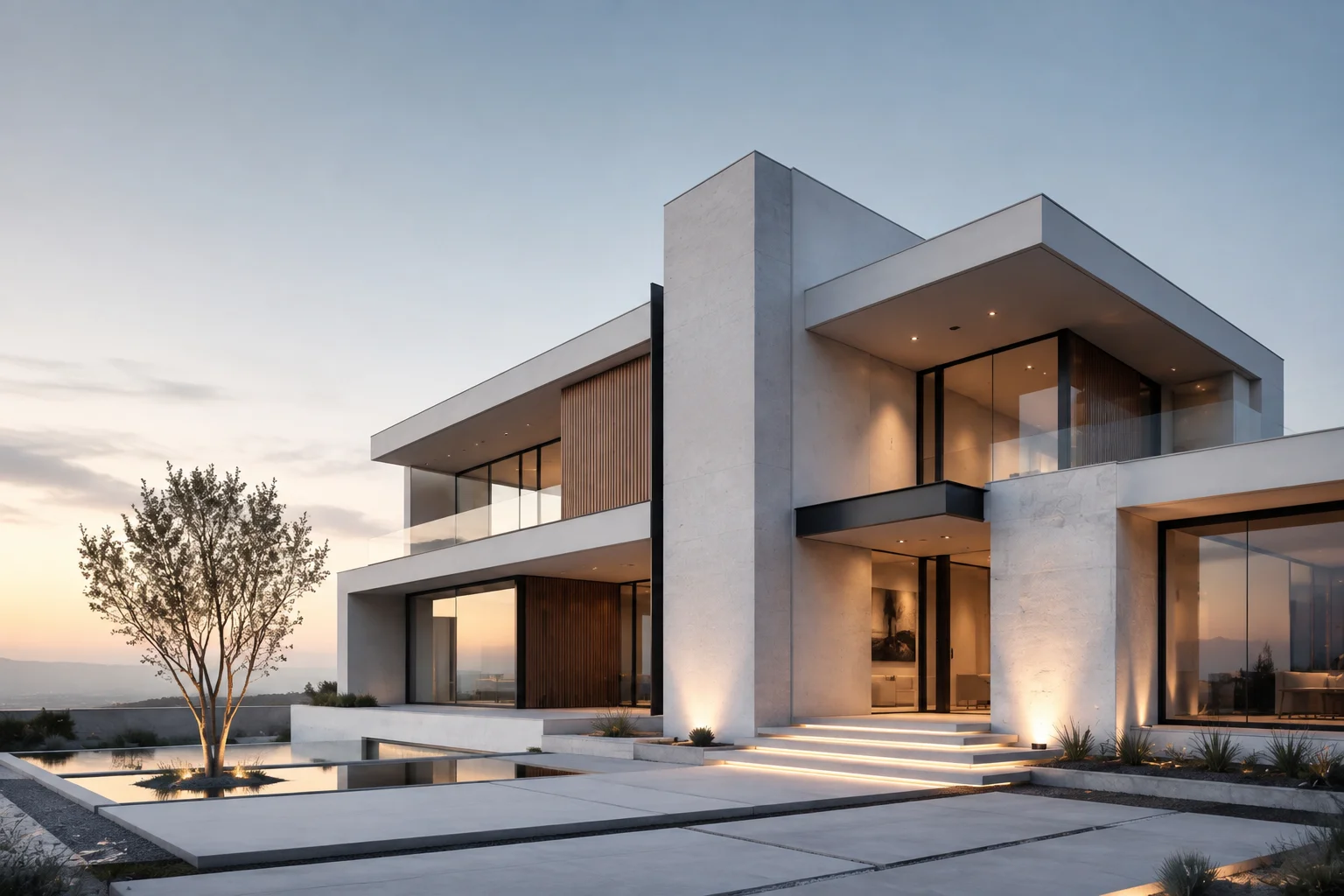 Modern Minimalist Architecture in Soft Light wallpaper full preview