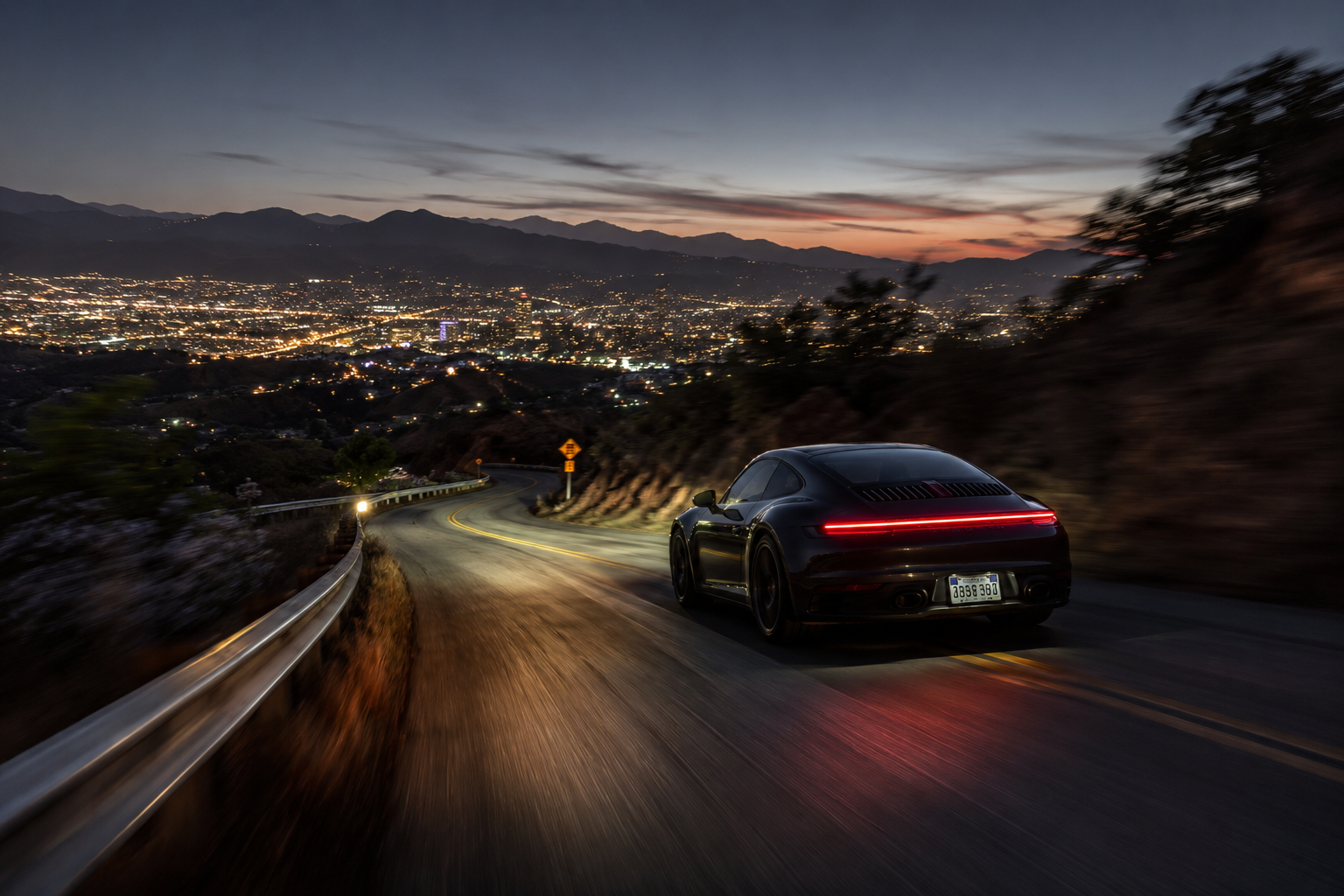 Night Drive Through the Mountains wallpaper preview
