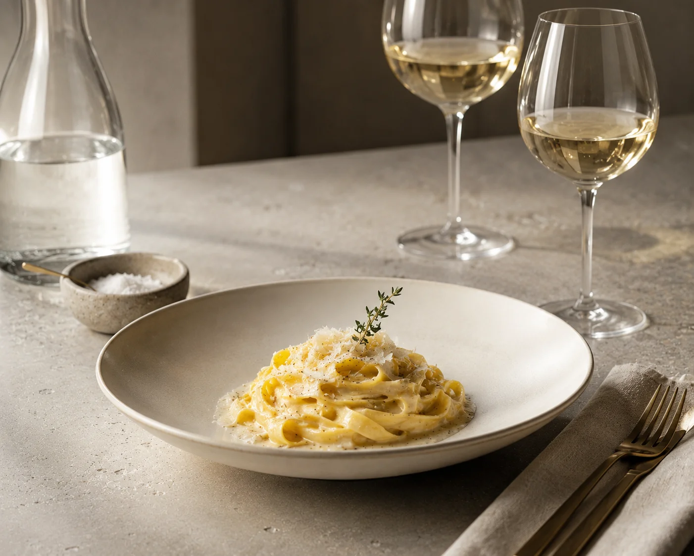 Refined Table Editorial Luxury Pasta Wallpaper wallpaper full preview