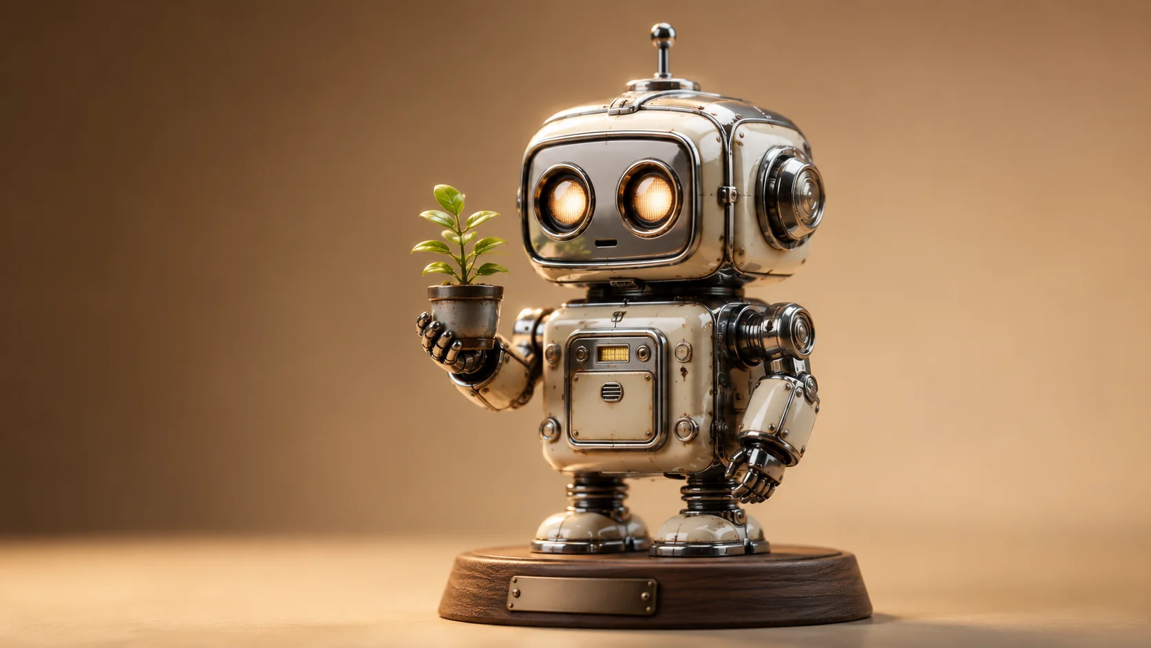 Rusty & Bloom Retro Robot Collectible Wallpaper