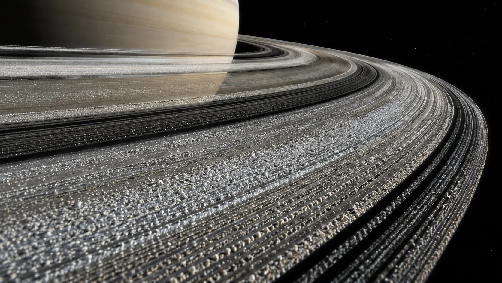 Saturn Rings Close-Up Wallpaper