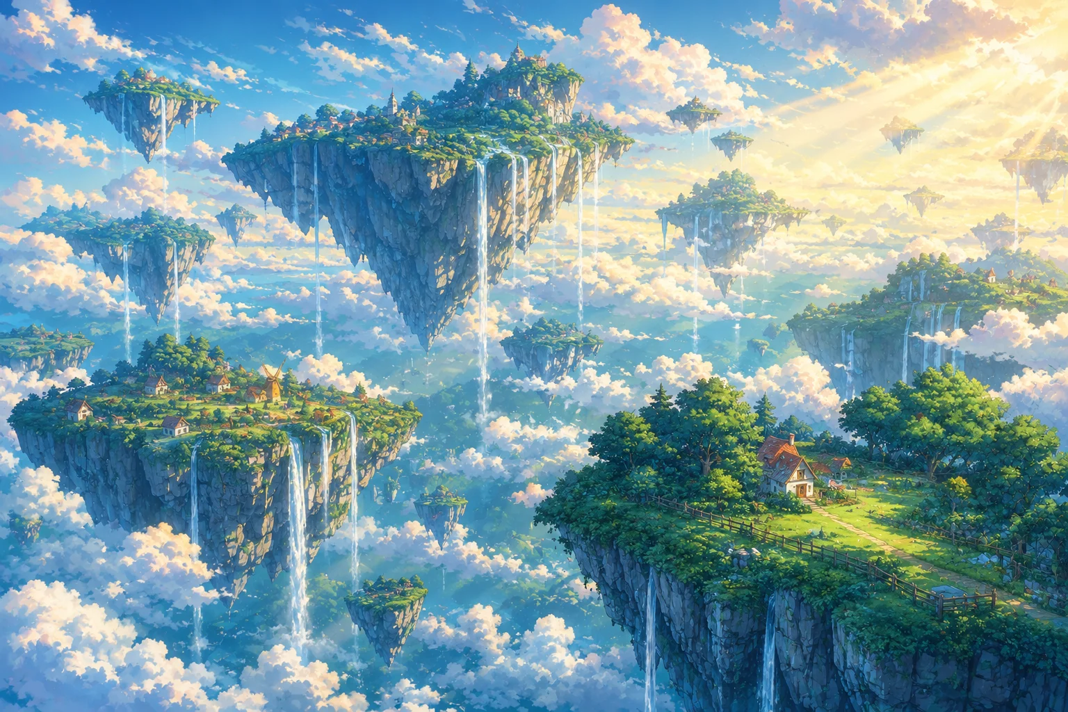 Sky Islands Anime Fantasy Wallpaper wallpaper full preview