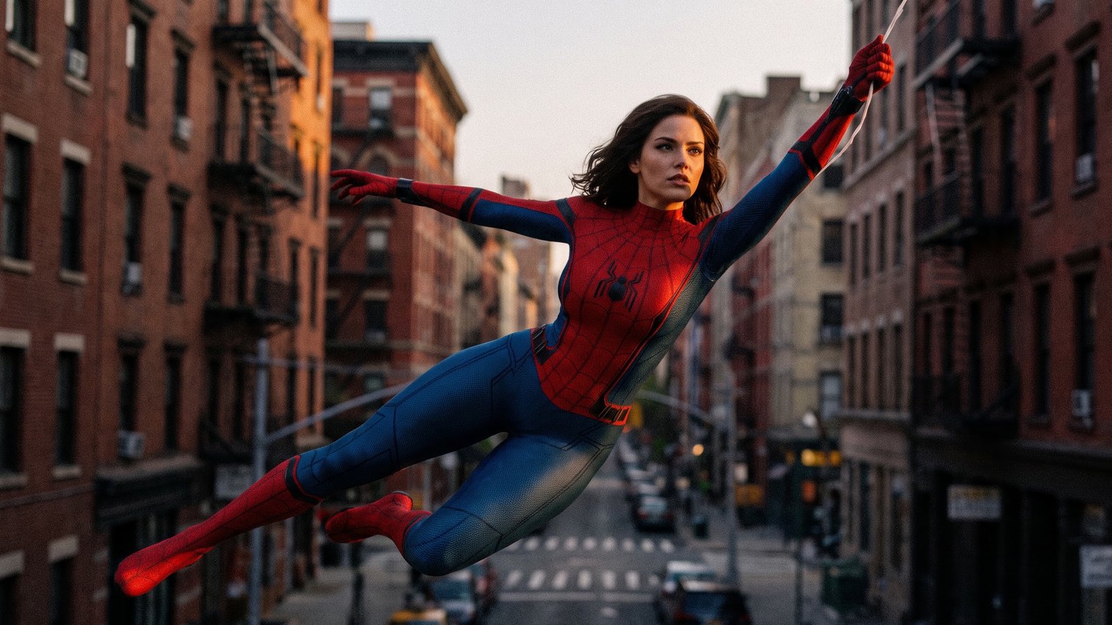 Spider-Girl – Ultra Realistic Superhero City Wallpaper wallpaper full preview