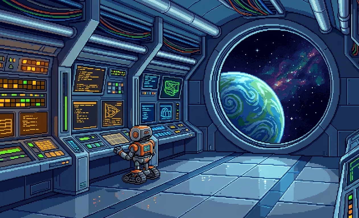 Station Watch, 32-Bit Pixel Art Wallpaper wallpaper full preview