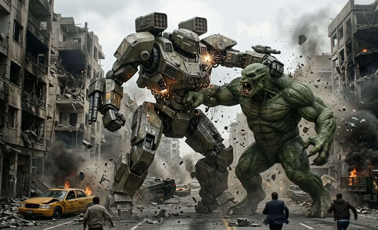 Titan Clash — Sci-Fi Mech Battle Wallpaper wallpaper full preview