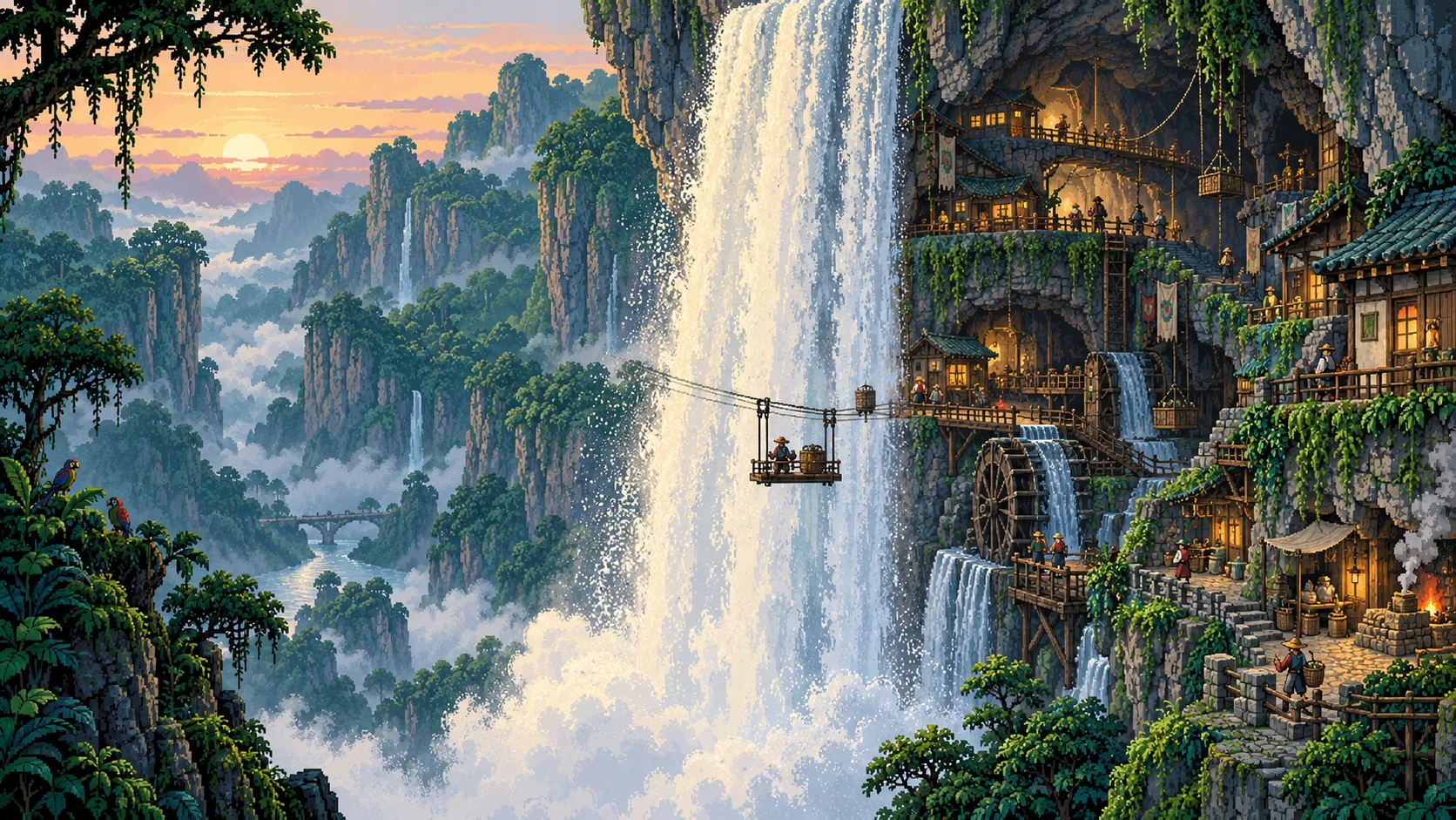 Village Behind the Falls